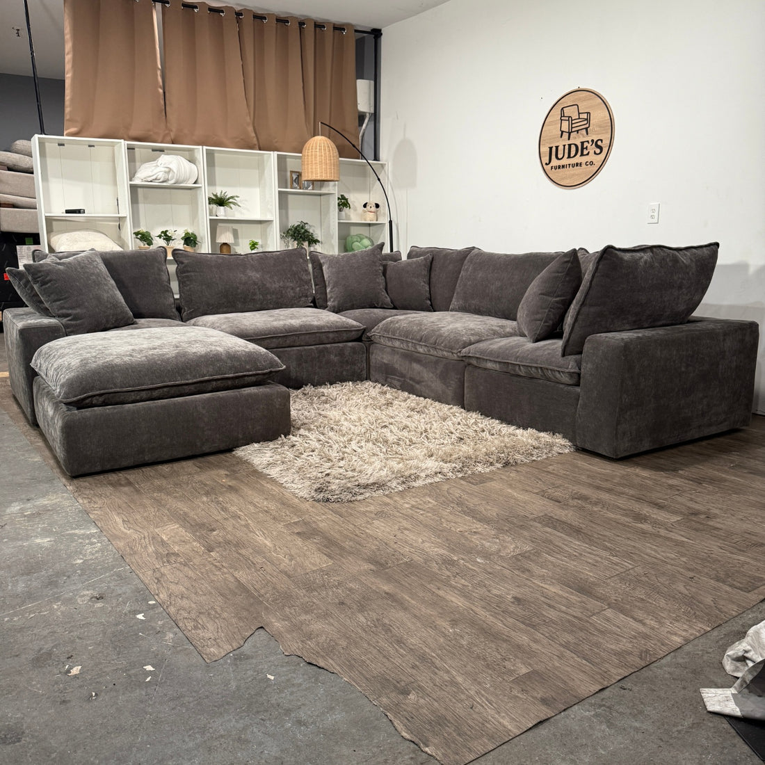 Dark Gray Sereen 6-piece Fabric Modular Sectional