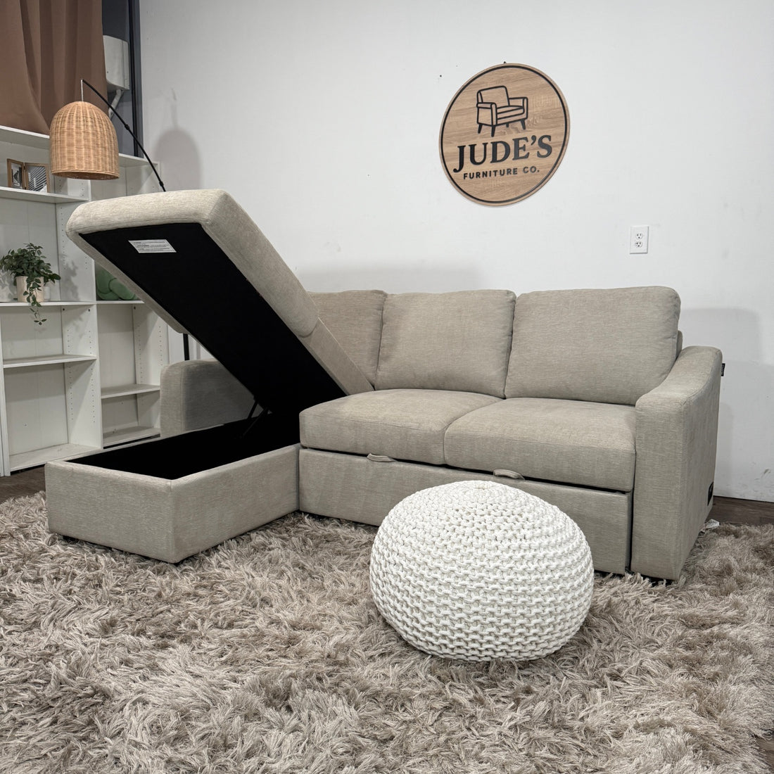 Sectional Sofa with Pull Out and Reversible Storage Chaise - Delivery Available