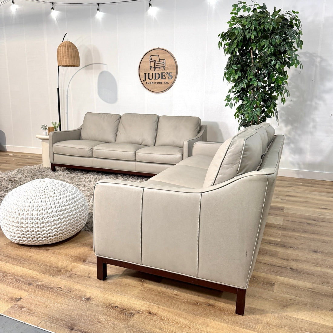 Concise Leather Sofa Couch Set