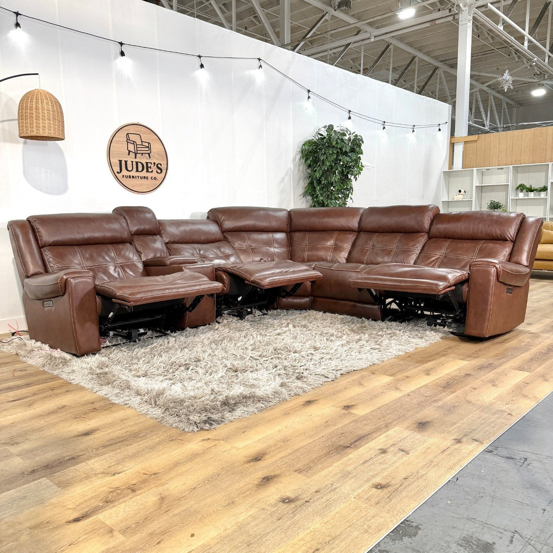 Concord 6-piece Leather Power Reclining Sectional with Power Headrests