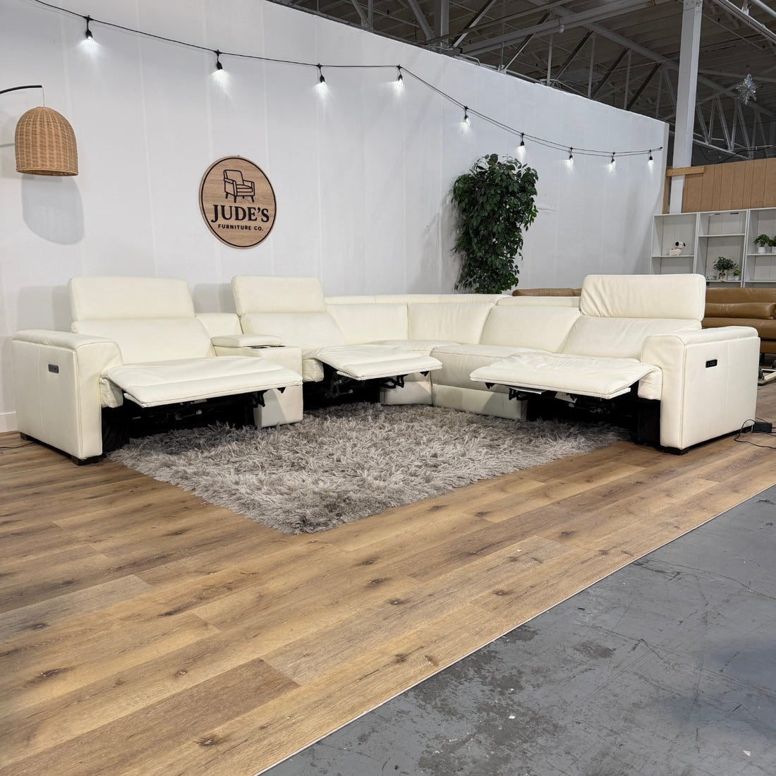 Turner Leather Power Reclining Sectional with Power Headrests