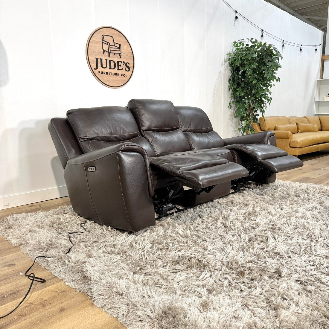 Carey Leather Power Reclining Sofa with Power Headrests