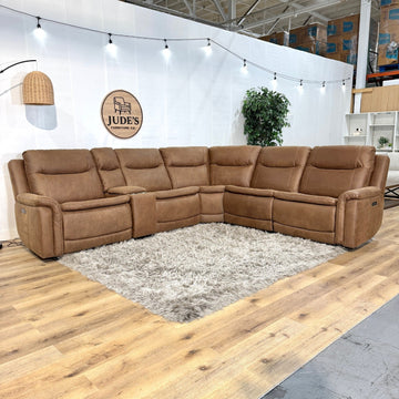 Simms Fabric Power Reclining Sectional with Power Headrests
