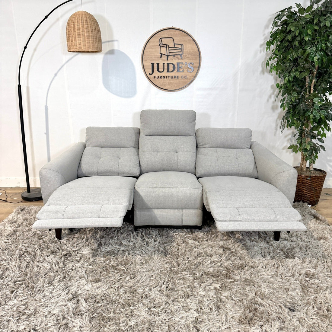 Alpendale Fabric Power Reclining Sofa with Power Headrests