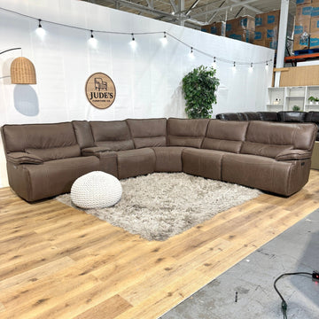 Brower Fabric Power Reclining Sectional with Power Headrests