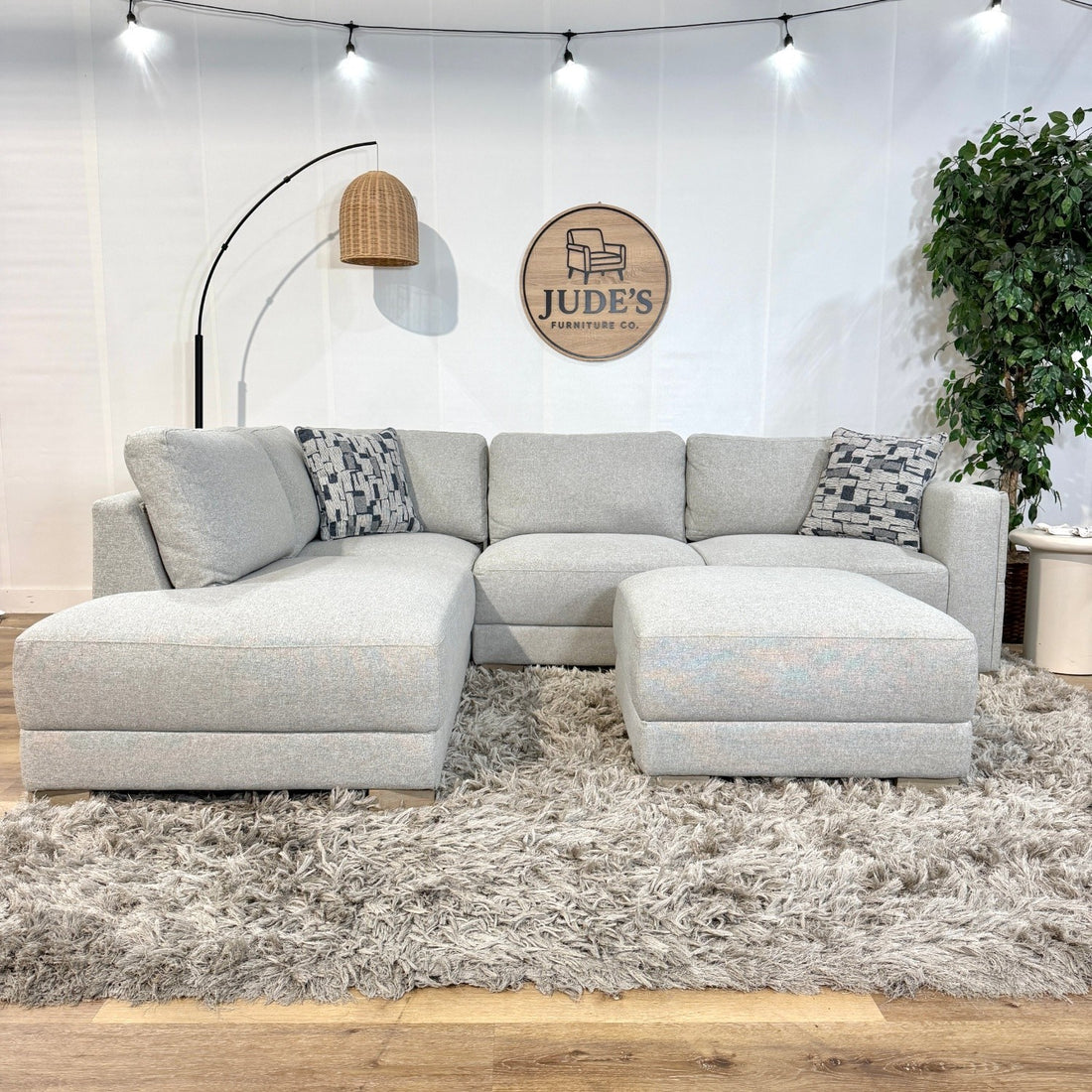 Drayden Fabric Sectional with Ottoman