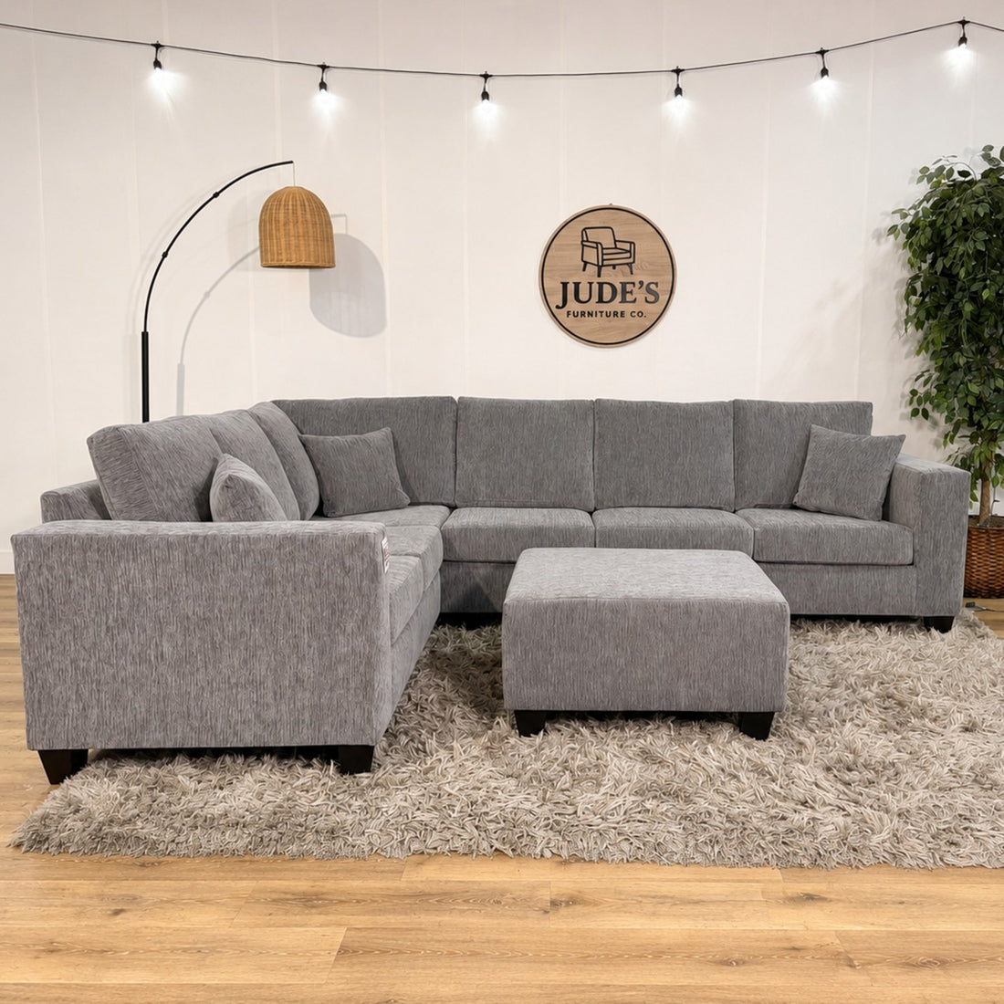 The Everly Sectional in Light Gray